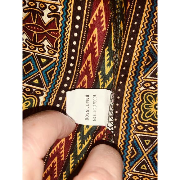 Dashiki Skirt Sash Green/Gold/Red Wax Block Print ft Inc CH9004 Free New Stiff - Picture 6 of 12